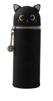 Silikonowy piórnik tuba Cat lovers czarny kot