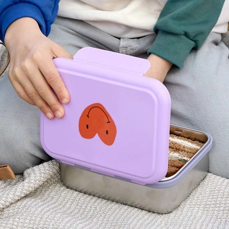 Lassig Lunchbox ze stali nierdzewnej Little Gang Heart lilac