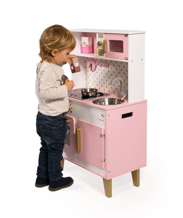 Duża kuchnia drewniana z dźwiękiem i 6 akcesoriami Candy Chic, Janod