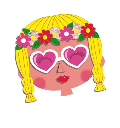 Magnetyczna układanka Śmieszne buzie Dziewczynka Magnetibook, Janod