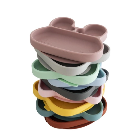 Silikonowy talerzyk z przyssawką Miś We Might Be Tiny - Blue Dusk