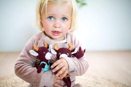 LILLIPUTIENS Mini - przytulanki rodzina krówek z rozkładaną matą Krówka Rosalie 2 lata+