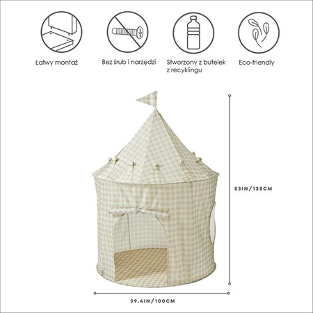 3 Sprouts Namiot dla Dzieci Recycled Gingham Beige