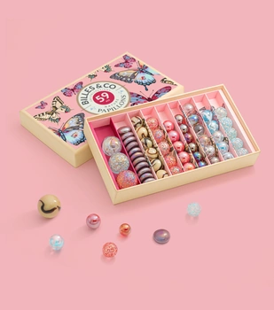 Szklane kulki RÓŻOWE MOTYLE BOX-29