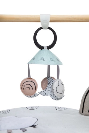 Gimnastyka/mata edukacyjna z drewnianym stojakiem - Décor czarno-biała