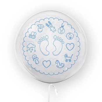 BALON 45 CM – "STÓPKI" NIEBIESKI Tuban