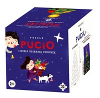 PUZZLE PUCIO I MISIA UBIERAJĄ CHOINKĘ