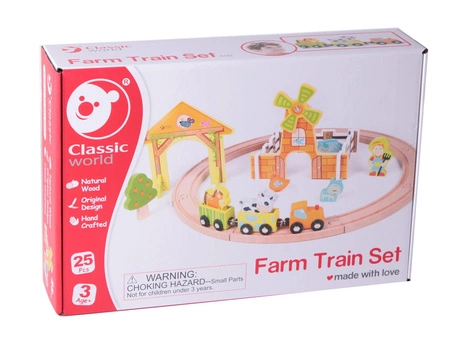 Kolejka Dla Dzieci Drewniana Zestaw Farma Classic World