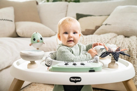 Stacjonarne centrum aktywności 5w1 - Stoliczek z kolekcji Décor czarno-biała