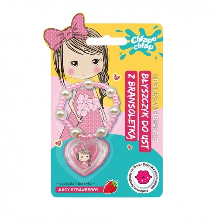 CHLAPU CHLAP - BŁYSZCZYK DO UST Z BRANSOLETKĄ, 1,5 G O ZAPACHU TRUSKAWKI