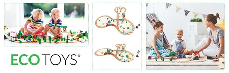 Drewniana kolejka pociąg na baterie 69el Ecotoys
