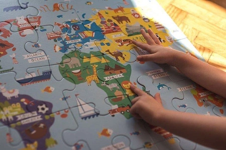 Mudpuppy Puzzle podłogowe Jumbo Mapa świata 25 elementów 2+
