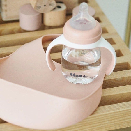 Beaba Śliniak silikonowy z kieszonką vintage pink