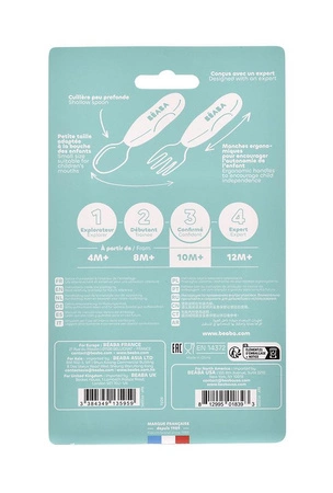 Beaba Zestaw pierwszych sztućców ze stali nierdzewnej Praline