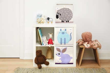 3 Sprouts Pudełko na Zabawki Kot Blue