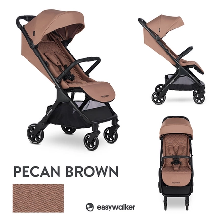 Easywalker Jackey Kompaktowy, samoskładający się wózek spacerowy z torbą transportową Pecan Brown