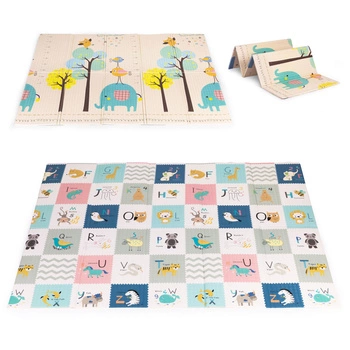 Mata piankowa dla dzieci 200x150 cm edukacyjna dwustronna składana miarka wzrostu alfabet ECOTOYS