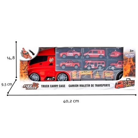 WOOPIE Zestaw Ciężarówka Transporter 3w1 Czerwony 11 el.