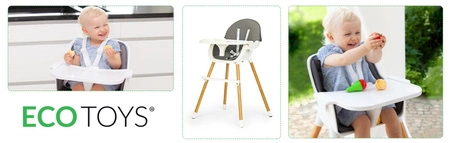 Fotelik krzesełko do karmienia 2w1 ECOTOYS