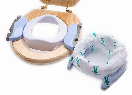 2w1 Potette Plus: Nocnik dla dziecka i nakładka na toaletę, biało-niebieski, Potette Plus