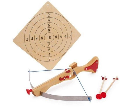 Drewniana kusza sportowa komplet ze strzałkami i tarczą Small Foot 5035