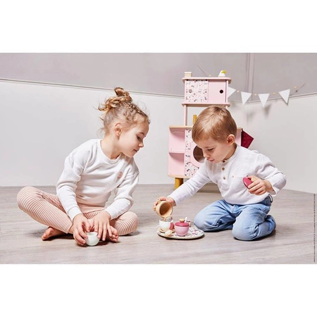 Dwustronna drewniana kuchnia Twist z 8 akcesoriami 3+, Janod