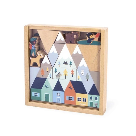 Janod Zestaw klocków i figurek 35 el. Biała Dolina Cross Roads 2+