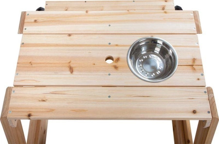 Drewniana piaskownica dla dzieci 3w1 stolik z ławką stół błotny Outdoor Small Foot 12411 zestaw mebli ogrodowych