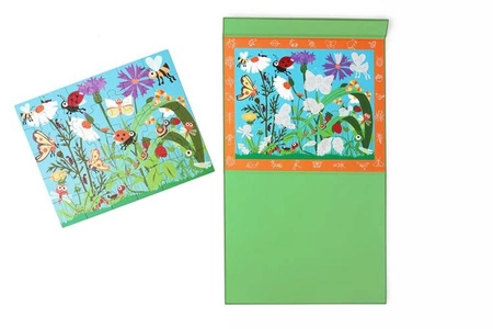 Scratch, 2 w 1 Puzzle magnetyczne i gra Szukaj z lupą - Robaczki 30 el.