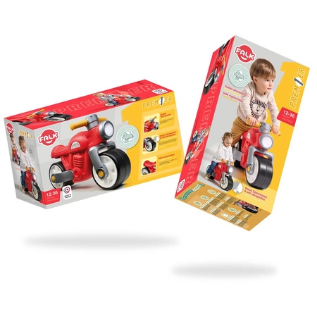 FALK Jeździk Biegowy Ciche Koła Motor Prem1er Retro Czerwony 1+