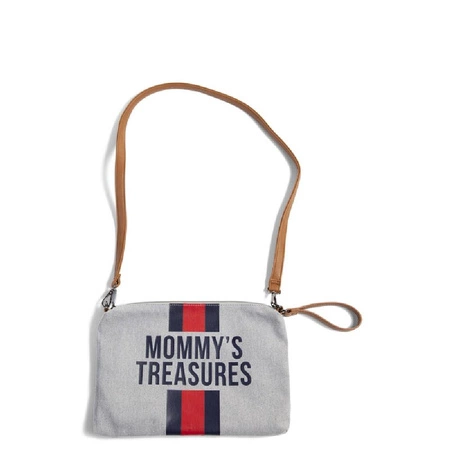 Childhome Torebka Mommy's Treasures Paski Granatowo-Czerwone