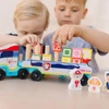 Ciężarówka z przyczepą klocki drewniane Psi Patrol ABC Melissa & Doug 33272 układanka na palikach