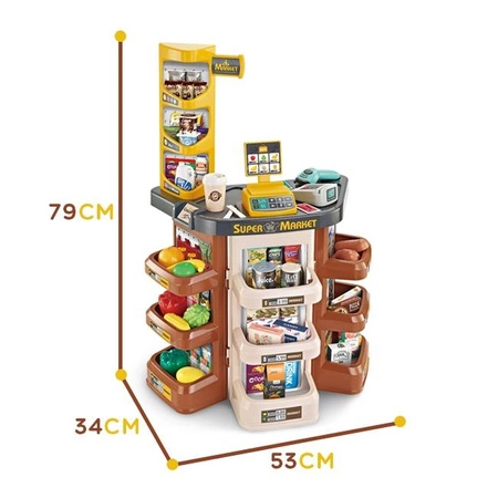 WOOPIE Sklep Supermarket Kasa Sklepowa Waga Skaner 47 Akc.