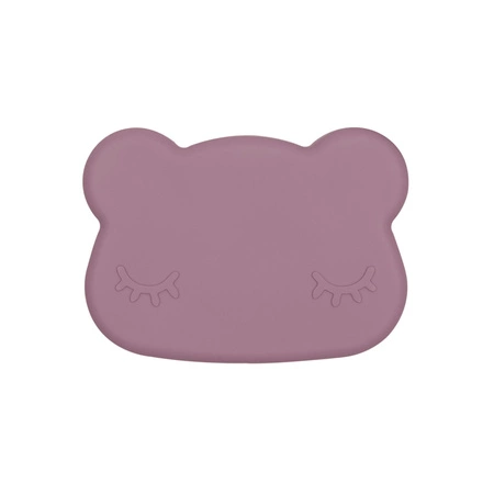 Zamykany silikonowy pojemnik Miś We Might Be Tiny - Dusty Rose