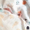 Muślinowy mały otulacz dla niemowlaka, seria Gruszki, łososiowe | Maison Petit Jour®