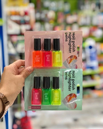 Zakreślacze w kształcie lakieru do paznokci Miquelrius - Green mix