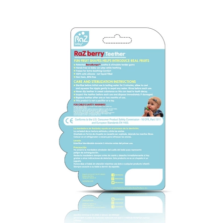 Gryzak 2 szt., Soczysta Malina, szary i beżowy, RaZbaby