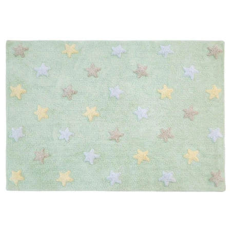 Lorena Canals Dywan bawełniany Tricolor Star Soft/Mint 120 x 160 cm