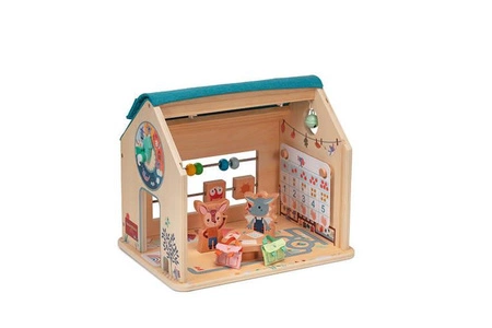 LILLIPUTIENS Drewniana rozkładana Szkoła z 3 figurkami i akcesoriami 3 lata+