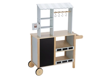 TOOKY TOY Sklep Spożywczy Stragan Drewniany Piekarnik Waga Czytnik Kart