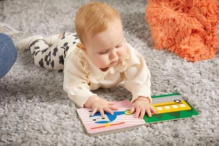 Mudpuppy Kartonowa kontrastowa dwustronna książeczka harmonijka Pojazdy 0+