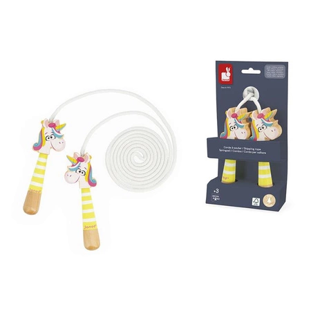 Janod Skakanka z drewnianymi rączkami Jednorożec Applepop 3+