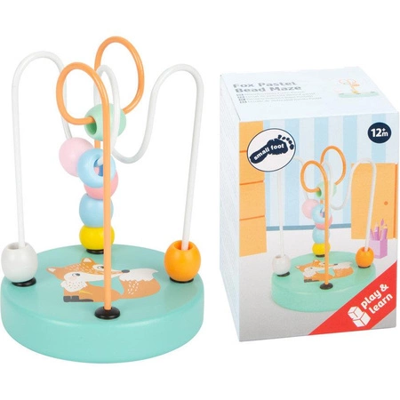 Labirynt dla dzieci z koralikami Pastelowy lis 11763-Small Foot, zabawki motoryczne