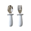 Sztućce - zestaw widelec i łyżka dla najmłodszych, jasnoszary JackOJuno
