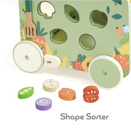 Classic World Drewniana Kuchnia 2w1 Pchacz Odkręcane Koła