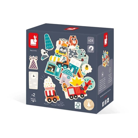 Magnesy Miasto 24 szt. 2+, Janod