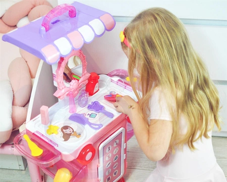 WOOPIE Przenośna Toaletka dla Dziewczynki 2w1 Walizka Bus 36 el.