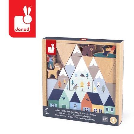 Janod Zestaw klocków i figurek 35 el. Biała Dolina Cross Roads 2+