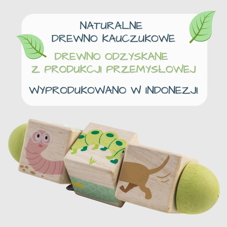 Drewniana układanka, twist - Zwierzątka, Tender Leaf Toys
