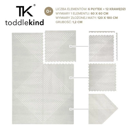 TODDLEKIND Mata do zabawy piankowa podłogowa Prettier Playmat Earth Dove Grey